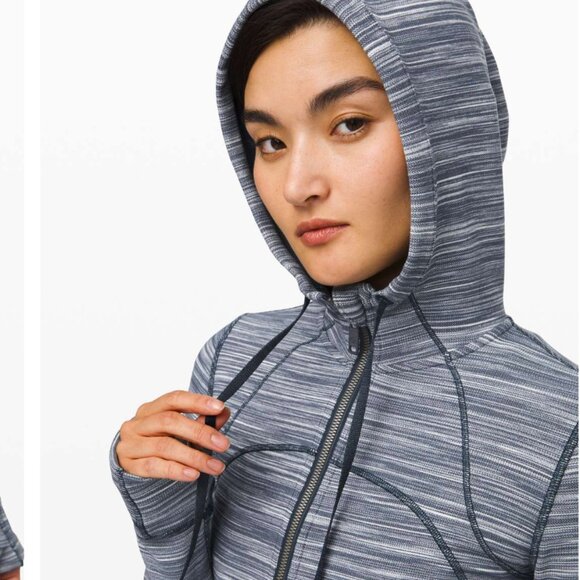 Lululemon Hooded Define Jacket Nulu Mini Space Dye Heathered Grey Black - Picture 10 of 16